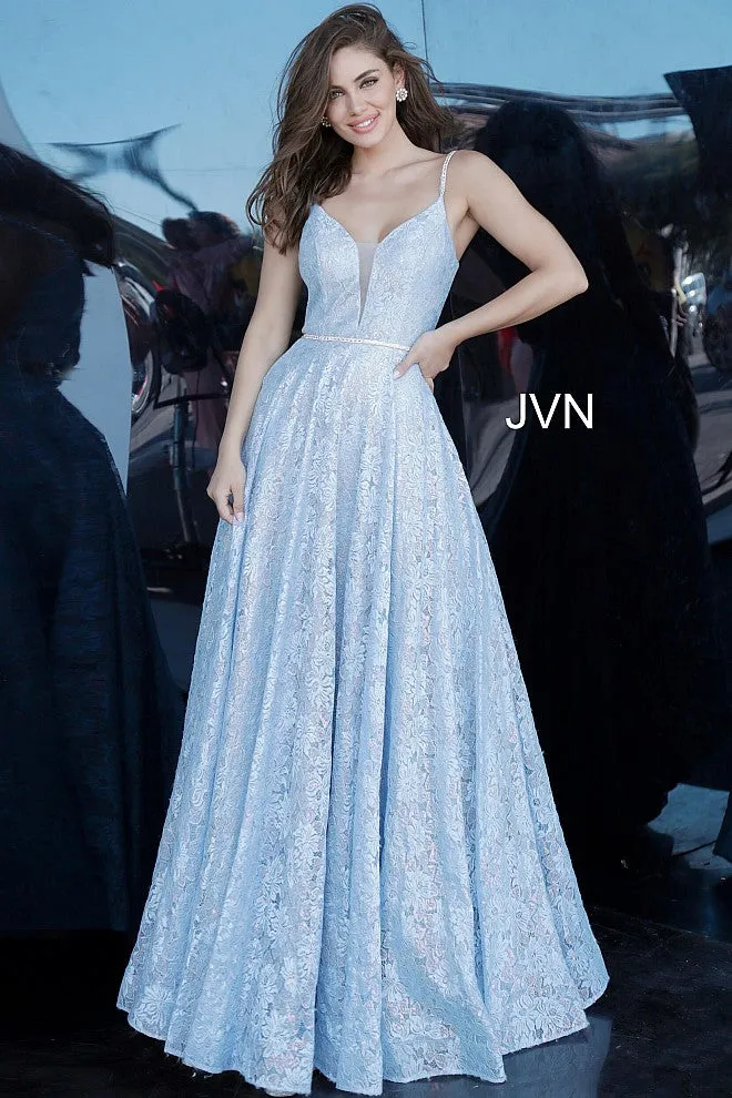 Jovani JVN03111 Size 6 Ivory Metallic Lace Prom Dress Wedding A line Evening Gown JVN 03111